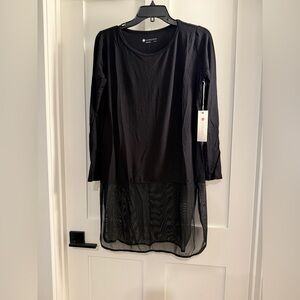 NET Black Sheer Hem Long Sleeve Top